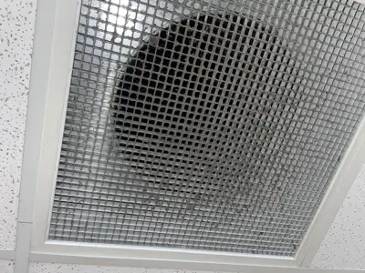 Return air grille clogged with dust